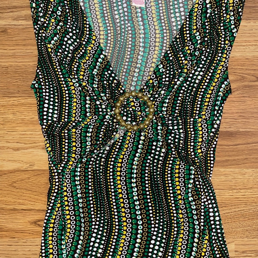 Candies Sleeveless Blouse Juniors Size Large Multicolored Polka Dots EUC